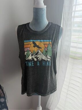 Miken Dark Gray 'Take A Hike' Graphic Muscle Tank